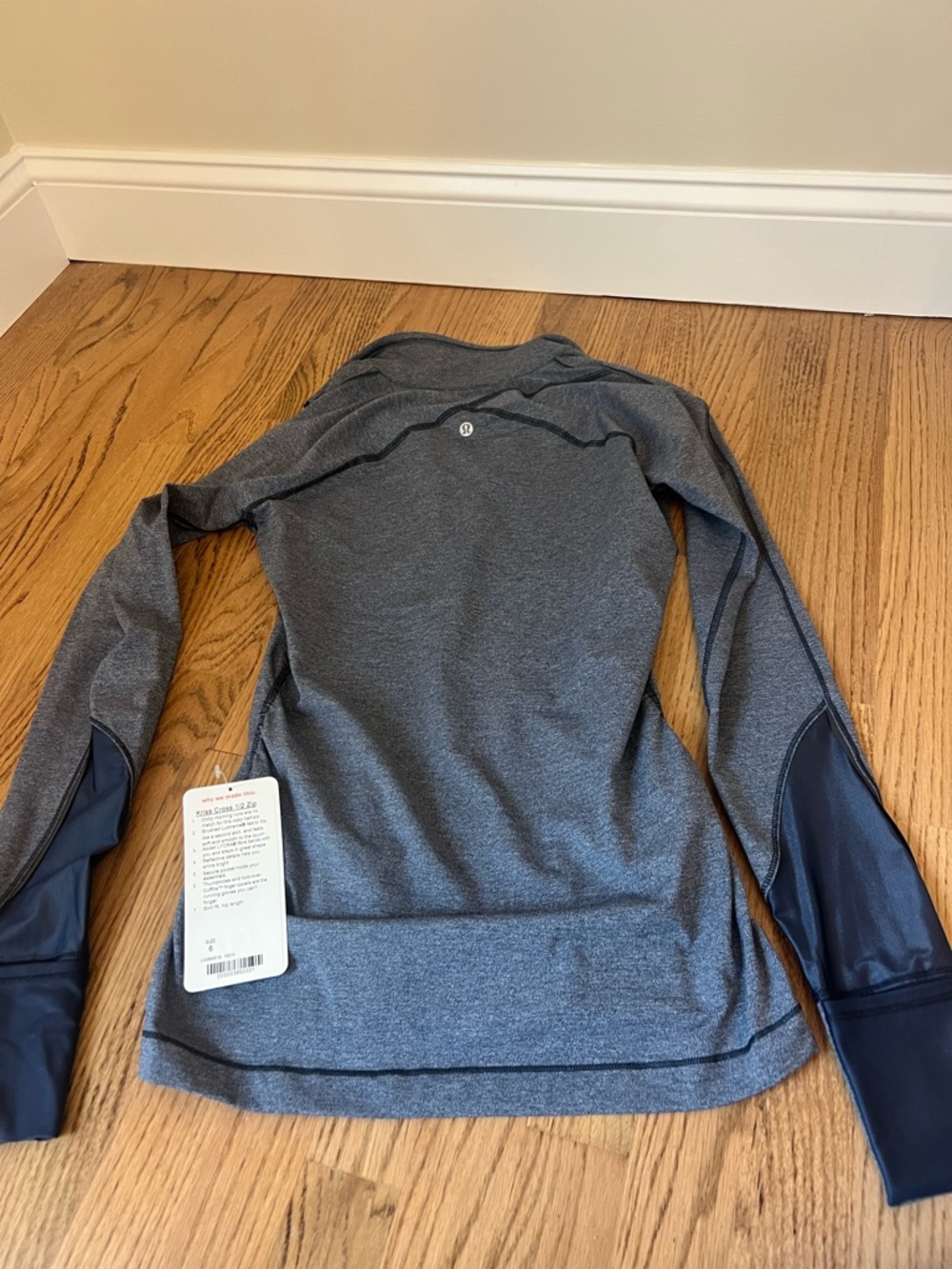 Lululemon Kriss Cross 1/2 Zip - Heathered Inkwell - Picture 6 of 7